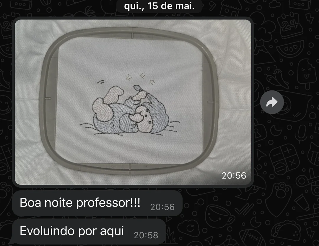 Evolução real de aluna Bruno dos Bordados 2