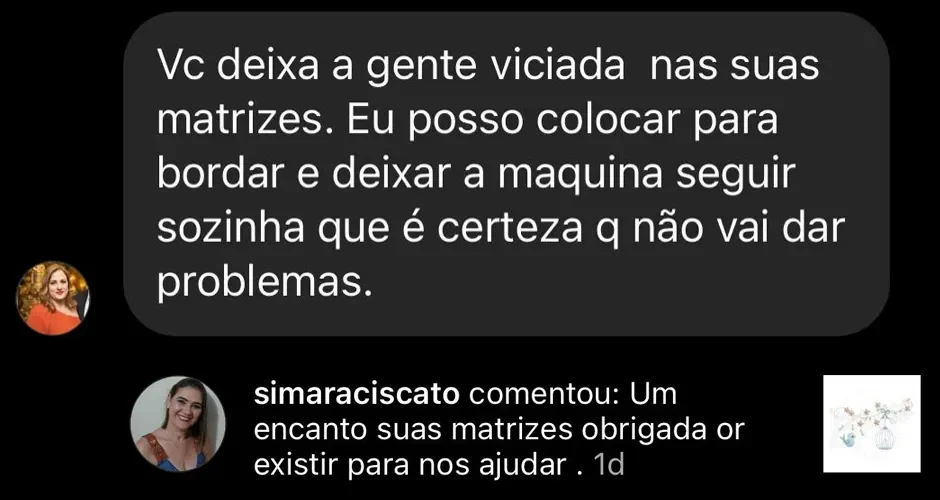 Feedback real de cliente Bruno dos Bordados 2