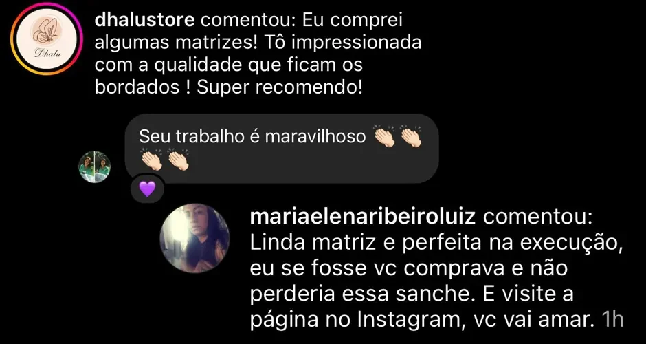 Feedback real de cliente Bruno dos Bordados 13