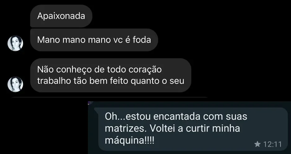 Feedback real de cliente Bruno dos Bordados 14