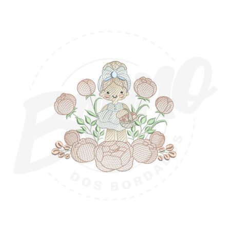 CG003-1 CG11M003 - Menina e flores