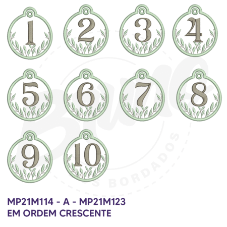 MP21M114-A-MP21M123-1 Chaveiros Folhagem (1-10) MP#21