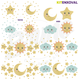 Kit Enxoval #130 - Céu, estrela, nuvem e sol