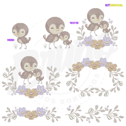 Kit Enxoval #161 - Passarinho e flores