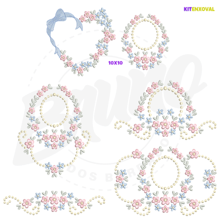 Kit Enxoval #173 - Coração e floral