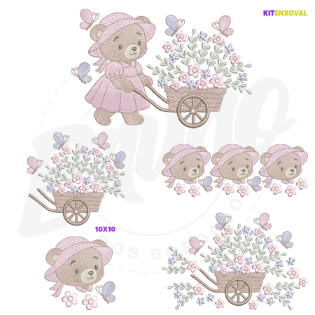 Kit Enxoval #174 - Ursinha camponesa e floral