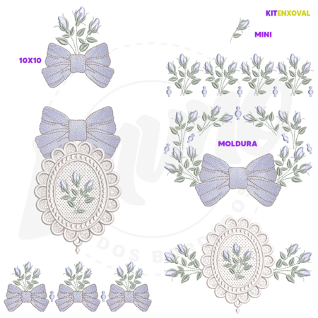PADRAOFUNDOCATALOGO Kit Enxoval #156 - Brasão e laço