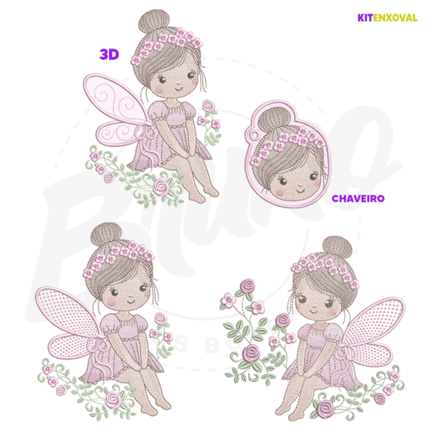 PADRAOFUNDOCATALOGO Kit Enxoval #163 - Fadinha 3D e mais