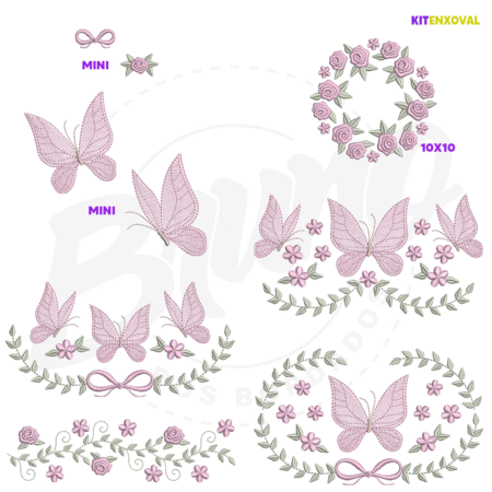 PADRAOFUNDOCATALOGO Kit Enxoval #165 - Borboleta e floral