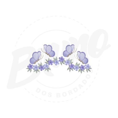 MP34M017T13X18 MP34M017 - Barrinha floral e borboletas