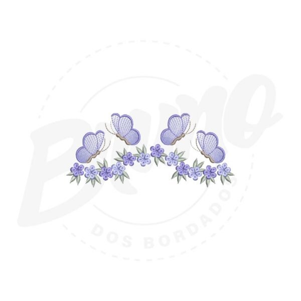 MP34M017T13X18 MP34M017 - Barrinha floral e borboletas