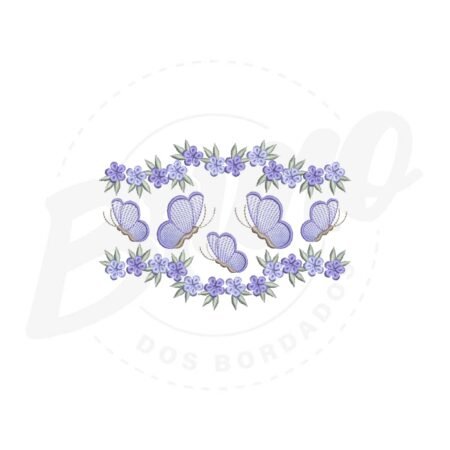 MP34M018T13X18 MP34M018 - Barrinha floral e borboletas
