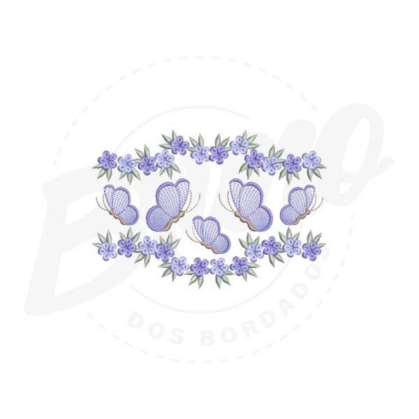 MP34M018T13X18 MP34M018 - Barrinha floral e borboletas