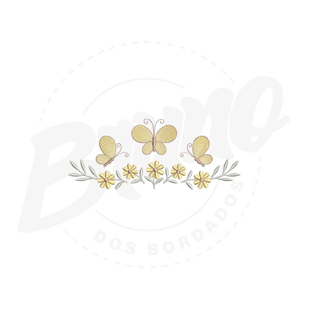 MP34M031T13X18 MP34M031 - Barrinha floral com borboleta