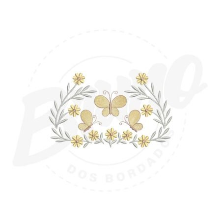 MP34M032T13X18 MP34M032 - Barrinha floral com borboleta