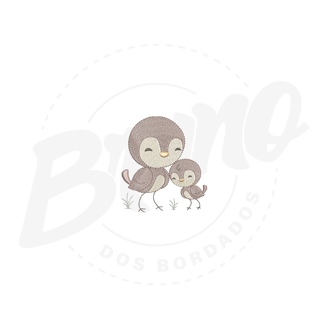 MP33M059 - Passarinho mãe e filho 10x10