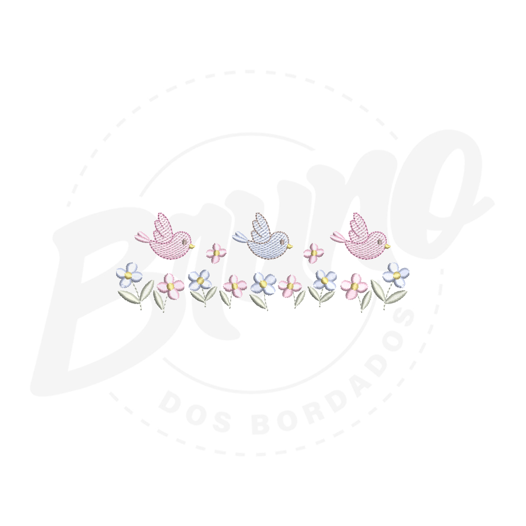 MP36M061 - Barrinha floral e passarinho