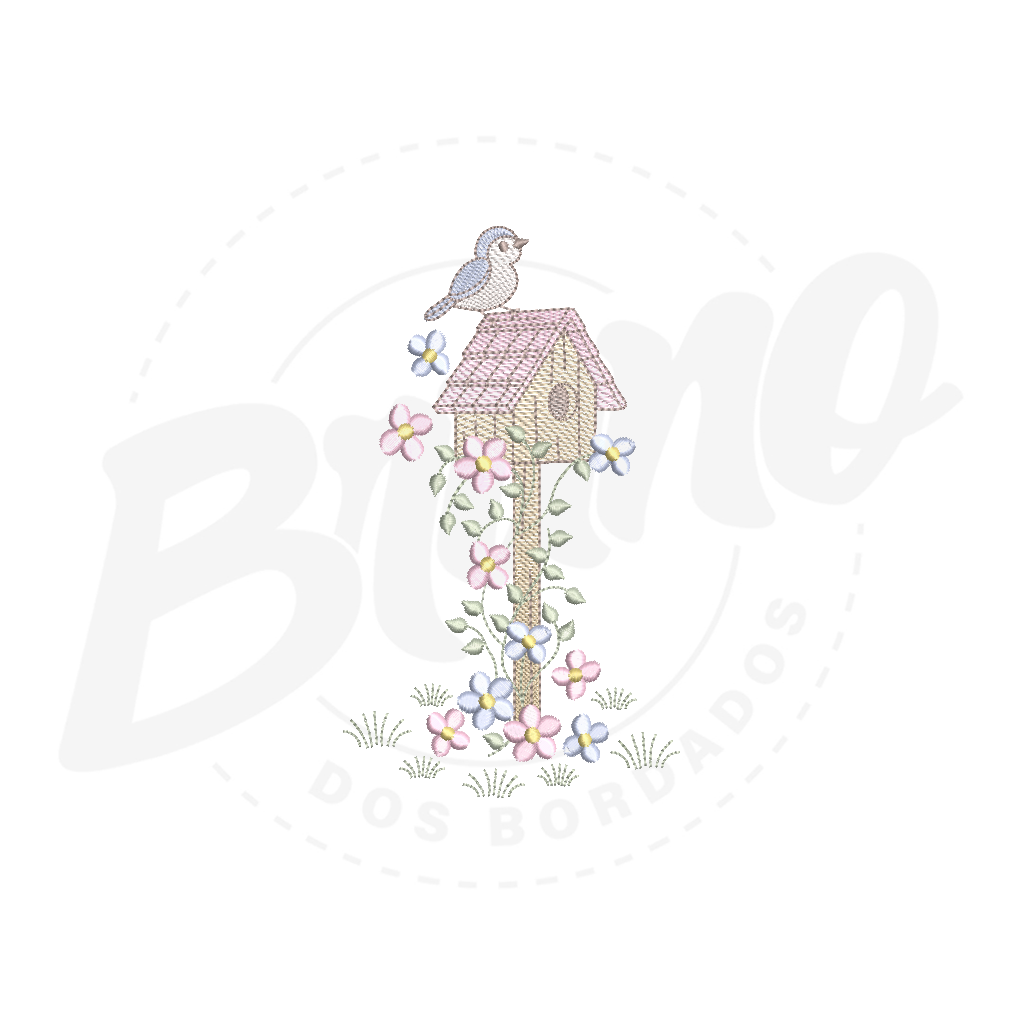 MP36M069 - Casa de passarinho e flores