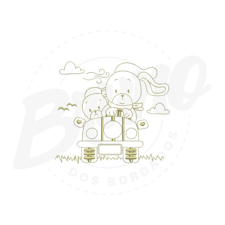 MP09M022 - Coelho no carro contorno