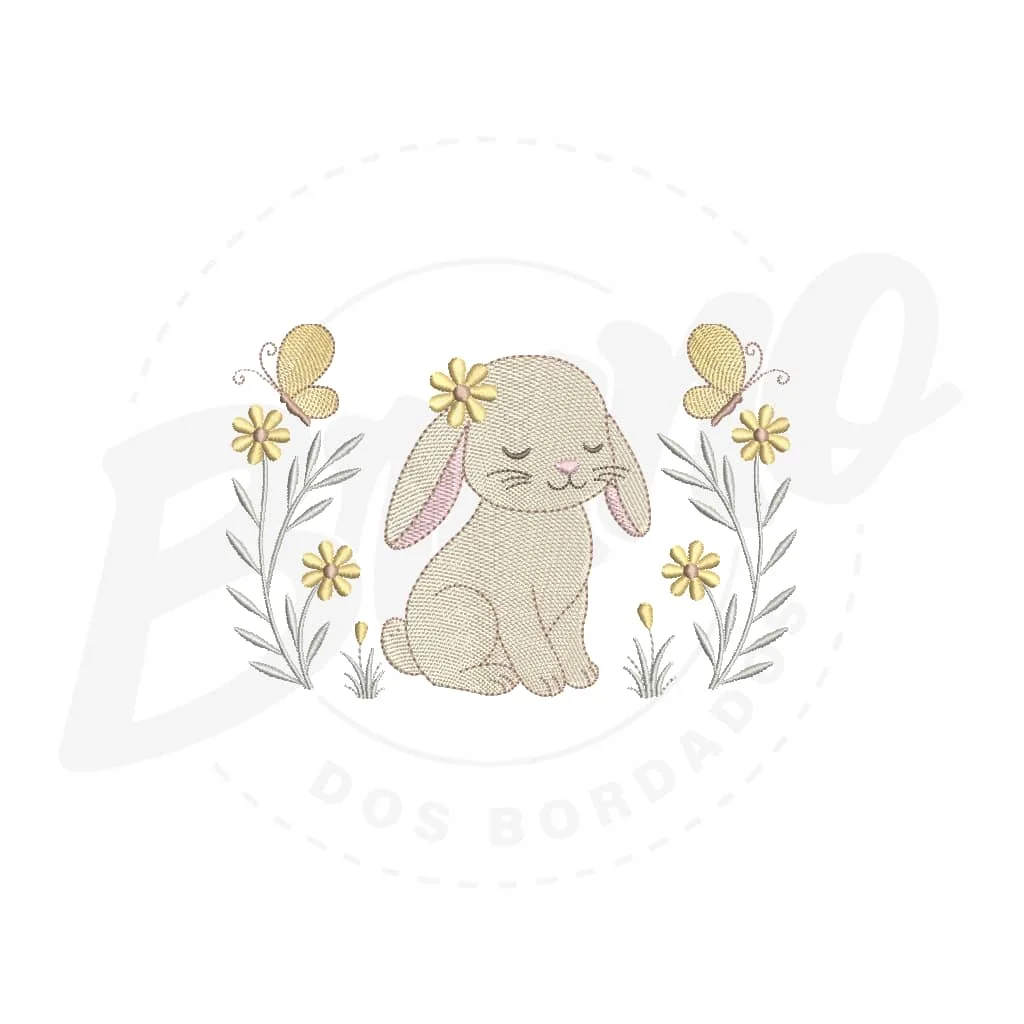 Kit Enxoval #171 - Coelho, flores e borboleta