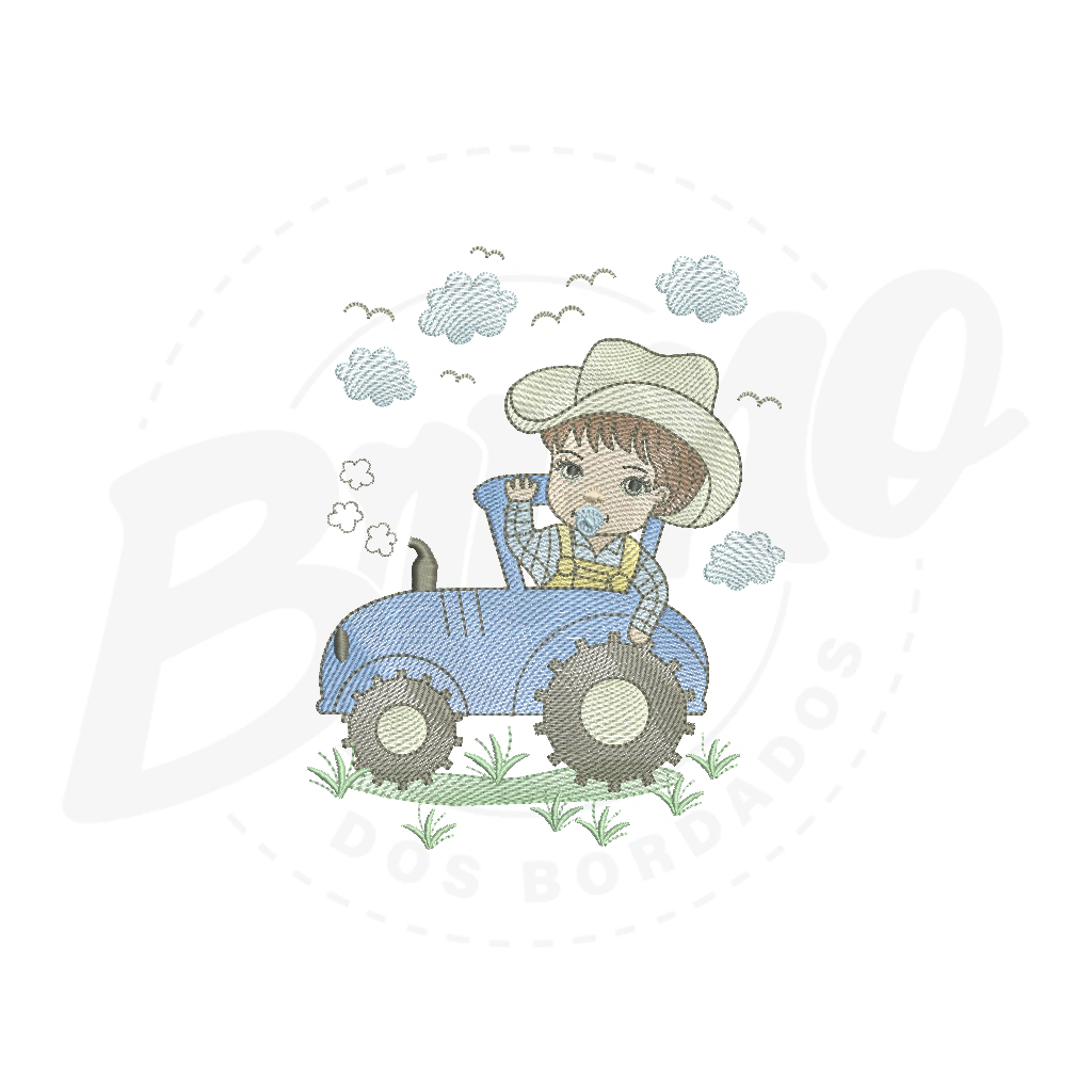 MP17M013 - Trator com menino fazendeiro