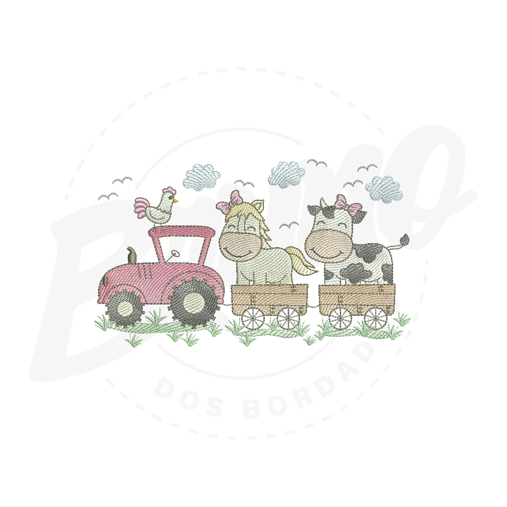 MP17M015 - Trator com bichinhos da fazenda