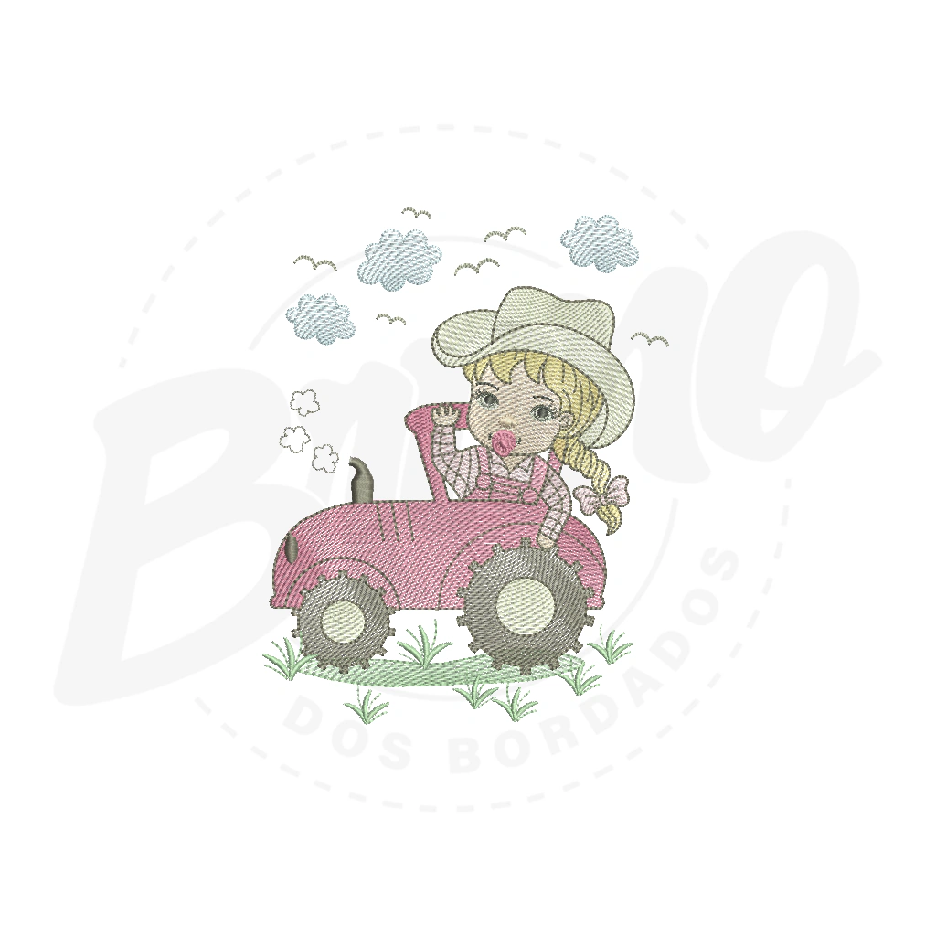 MP17M016 - Trator com menina fazendeira