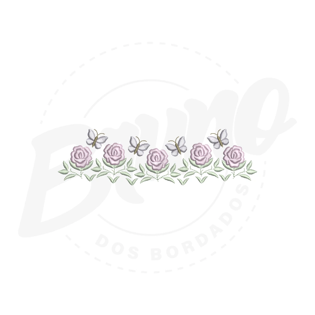 MP28M017 - Barrinha rosas e borboletas