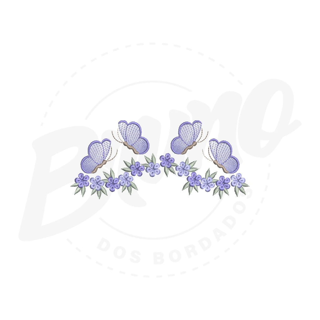 MP34M017 - Barrinha floral e borboletas