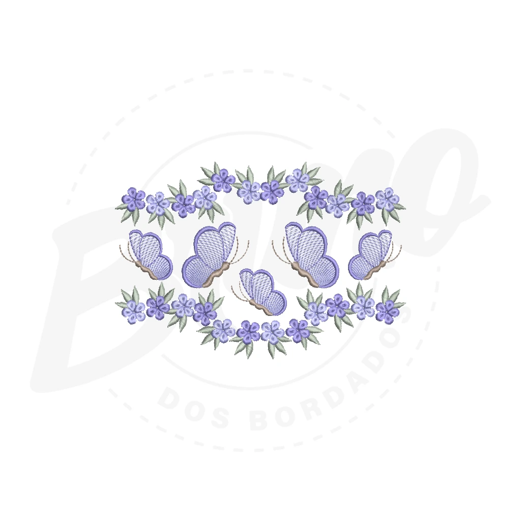 MP34M018 - Barrinha floral e borboletas