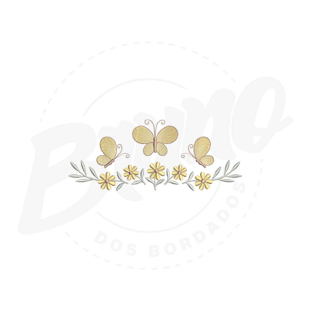 MP34M031 - Barrinha floral com borboleta