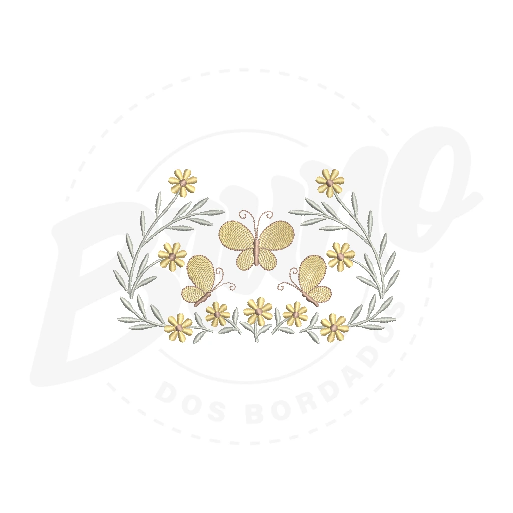 MP34M032 - Barrinha floral com borboleta